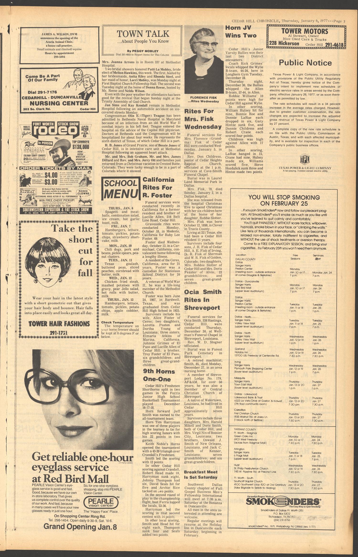 Cedar Hill Chronicle (Cedar Hill, Tex.), Vol. 13, No. 20, Ed. 1 Thursday, January 6, 1977
                                                
                                                    [Sequence #]: 3 of 14
                                                