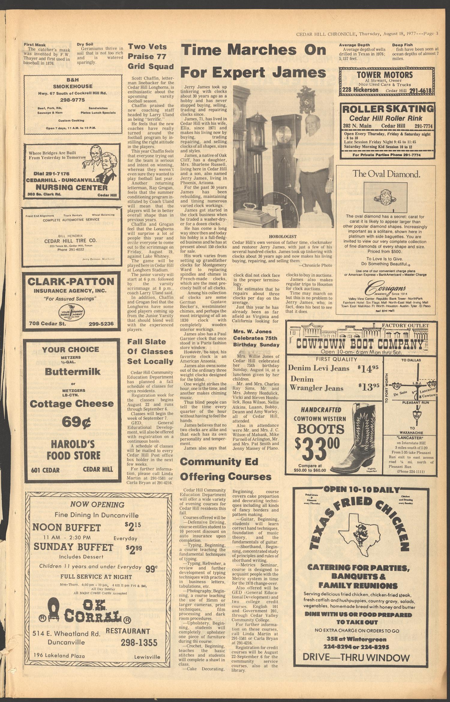 Cedar Hill Chronicle (Cedar Hill, Tex.), Vol. 13, No. 52, Ed. 1 Thursday, August 18, 1977
                                                
                                                    [Sequence #]: 3 of 14
                                                