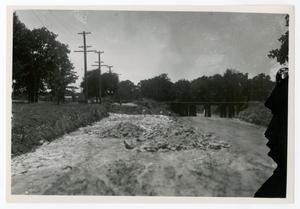 Primary view of object titled '[Photograph of Dirt Road Under a Bridge]'.