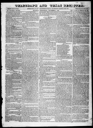 Primary view of object titled 'Telegraph and Texas Register (Houston, Tex.), Vol. 5, No. 11, Ed. 1, Wednesday, November 6, 1839'.