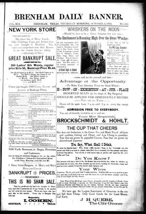 Brenham Daily Banner. (Brenham, Tex.), Vol. 19, No. 220, Ed. 1 Thursday, October 4, 1894