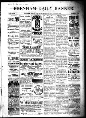 Brenham Daily Banner. (Brenham, Tex.), Vol. 10, No. 272, Ed. 1 Thursday, November 5, 1885