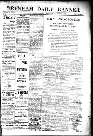 Brenham Daily Banner. (Brenham, Tex.), Vol. 17, No. 75, Ed. 1 Saturday, March 26, 1892