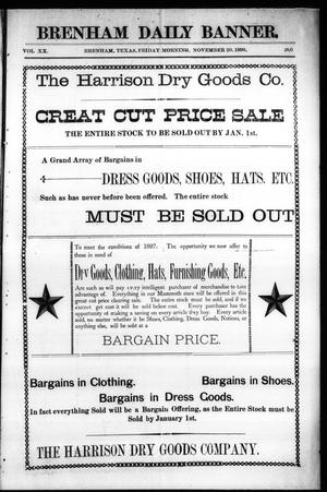 Brenham Daily Banner. (Brenham, Tex.), Vol. 20, No. 260, Ed. 1 Friday, November 20, 1896