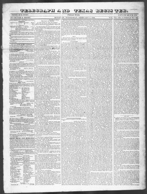 Primary view of object titled 'Telegraph and Texas Register (Houston, Tex.), Vol. 7, No. 7, Ed. 1, Wednesday, February 2, 1842'.