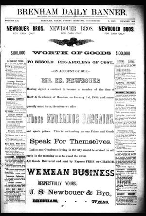 Primary view of Brenham Daily Banner. (Brenham, Tex.), Vol. 12, No. 203, Ed. 1 Friday, September 2, 1887