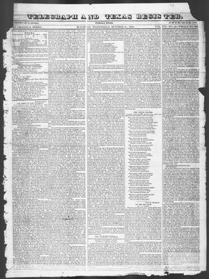 Primary view of object titled 'Telegraph and Texas Register (Houston, Tex.), Vol. 7, No. 45, Ed. 1, Saturday, October 22, 1842'.