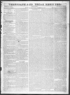 Primary view of object titled 'Telegraph and Texas Register (Houston, Tex.), Vol. 7, No. 48, Ed. 1, Wednesday, November 16, 1842'.