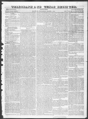 Telegraph and Texas Register (Houston, Tex.), Vol. 8, No. 11, Ed. 1, Wednesday, March 1, 1843