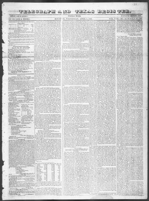 Telegraph and Texas Register (Houston, Tex.), Vol. 8, No. 16, Ed. 1, Wednesday, April 5, 1843