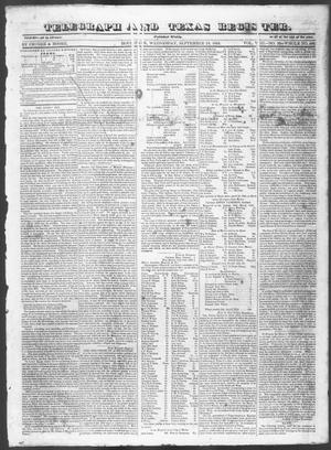 Primary view of object titled 'Telegraph and Texas Register (Houston, Tex.), Vol. 8, No. 39, Ed. 1, Wednesday, September 13, 1843'.