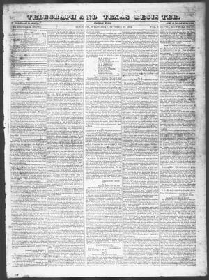 Primary view of object titled 'Telegraph and Texas Register (Houston, Tex.), Vol. 8, No. 44, Ed. 1, Wednesday, October 18, 1843'.