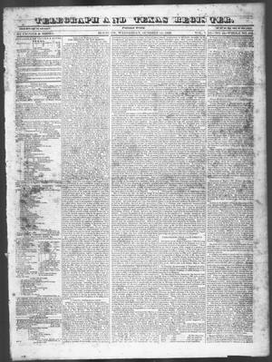 Primary view of object titled 'Telegraph and Texas Register (Houston, Tex.), Vol. 8, No. 45, Ed. 1, Wednesday, October 25, 1843'.