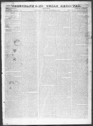 Primary view of object titled 'Telegraph and Texas Register (Houston, Tex.), Vol. 8, No. 47, Ed. 1, Wednesday, November 8, 1843'.