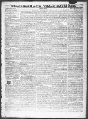 Primary view of object titled 'Telegraph and Texas Register (Houston, Tex.), Vol. 8, No. 49, Ed. 1, Wednesday, November 22, 1843'.