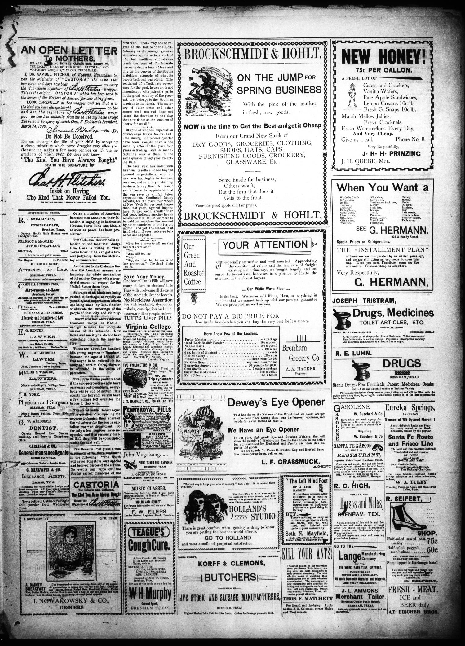 Brenham Daily Banner. (Brenham, Tex.), Vol. 23, No. 174, Ed. 1 Wednesday, July 20, 1898
                                                
                                                    [Sequence #]: 3 of 4
                                                