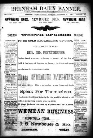 Brenham Daily Banner. (Brenham, Tex.), Vol. 12, No. 210, Ed. 1 Saturday, September 10, 1887