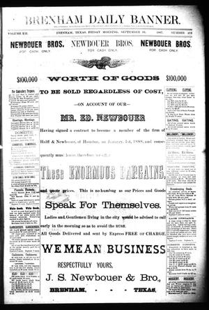 Brenham Daily Banner. (Brenham, Tex.), Vol. 12, No. 215, Ed. 1 Friday, September 16, 1887
