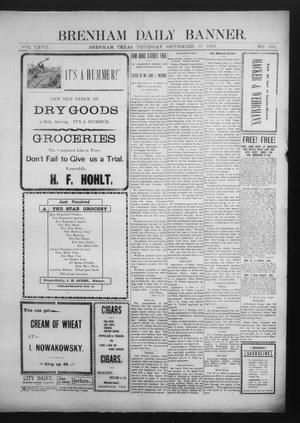 Brenham Daily Banner. (Brenham, Tex.), Vol. 27, No. 164, Ed. 1 Thursday, September 18, 1902