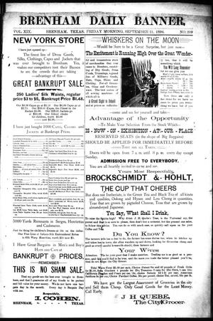 Brenham Daily Banner. (Brenham, Tex.), Vol. 19, No. 209, Ed. 1 Friday, September 21, 1894