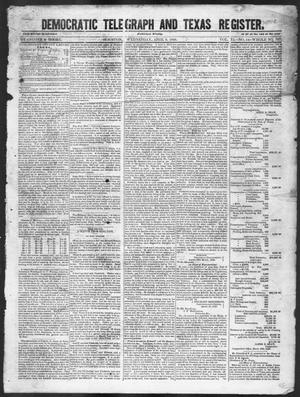 Primary view of object titled 'Democratic Telegraph and Texas Register (Houston, Tex.), Vol. 11, No. 14, Ed. 1, Wednesday, April 8, 1846'.