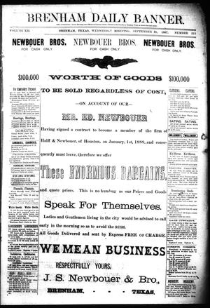 Brenham Daily Banner. (Brenham, Tex.), Vol. 12, No. 213, Ed. 1 Wednesday, September 14, 1887