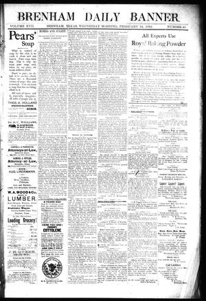 Primary view of object titled 'Brenham Daily Banner. (Brenham, Tex.), Vol. 17, No. 48, Ed. 1 Wednesday, February 24, 1892'.