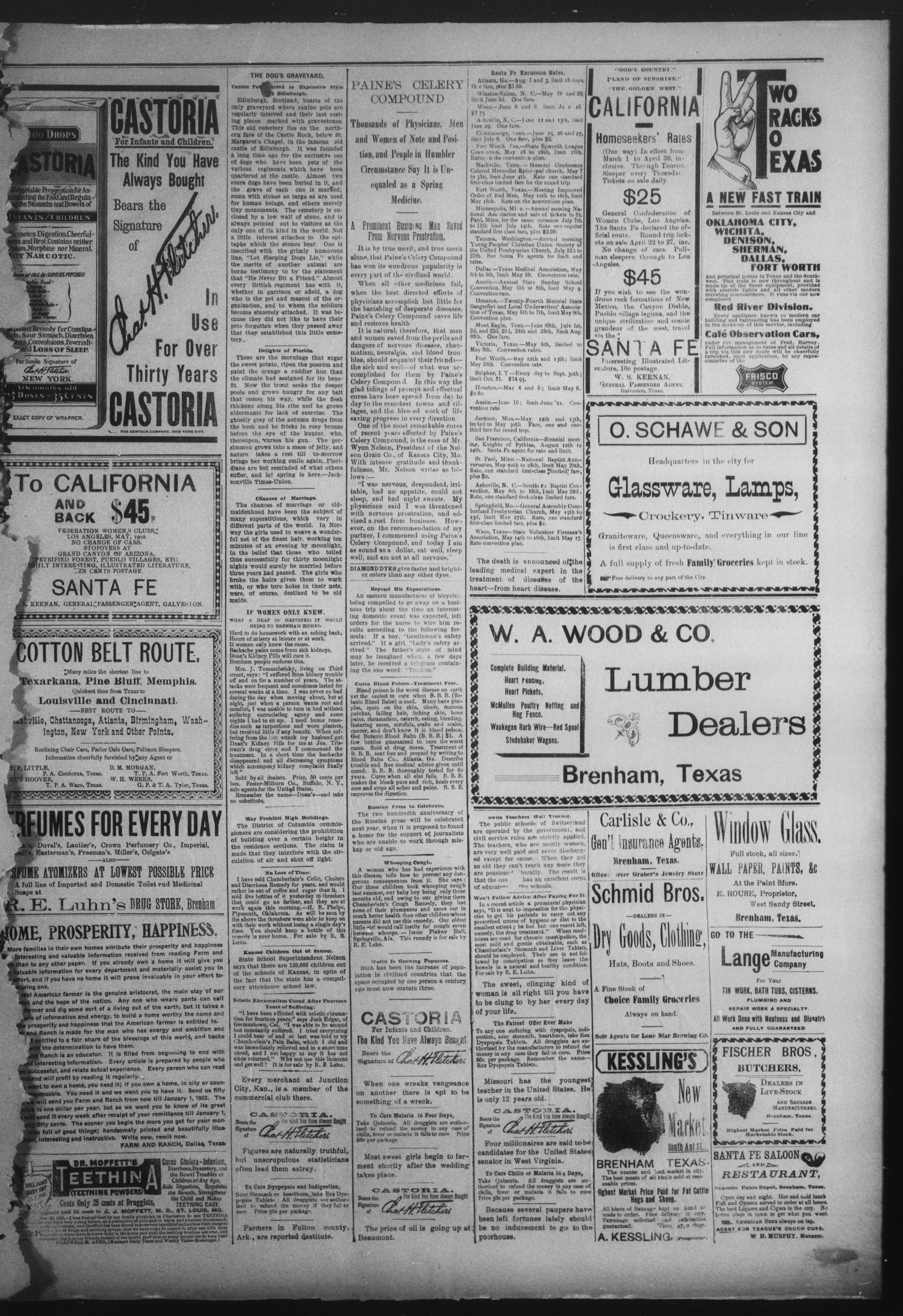 Brenham Daily Banner. (Brenham, Tex.), Vol. 27, No. 49, Ed. 1 Saturday, May 3, 1902
                                                
                                                    [Sequence #]: 3 of 4
                                                