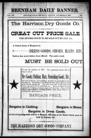 Brenham Daily Banner. (Brenham, Tex.), Vol. 20, No. 259, Ed. 1 Thursday, November 19, 1896