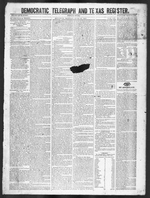 Primary view of object titled 'Democratic Telegraph and Texas Register (Houston, Tex.), Vol. 12, No. 26, Ed. 1, Monday, June 28, 1847'.