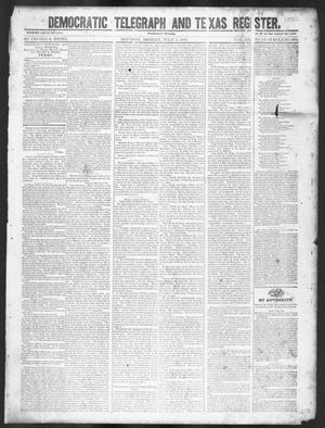 Primary view of object titled 'Democratic Telegraph and Texas Register (Houston, Tex.), Vol. 12, No. 27, Ed. 1, Monday, July 5, 1847'.