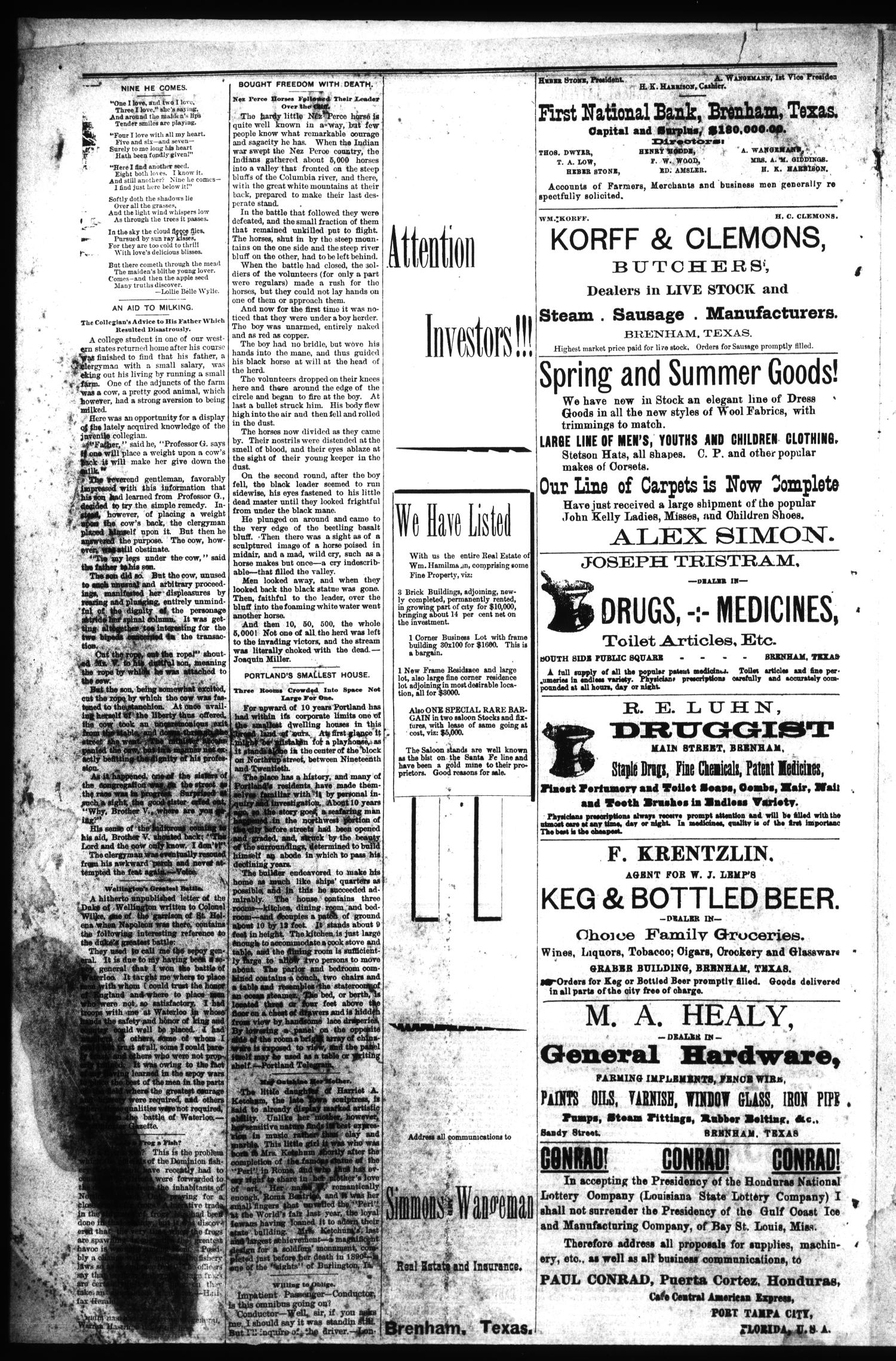 Brenham Daily Banner. (Brenham, Tex.), Vol. 19, No. 205, Ed. 1 Sunday, September 16, 1894
                                                
                                                    [Sequence #]: 4 of 8
                                                