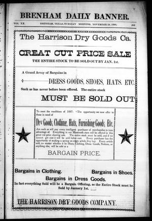 Brenham Daily Banner. (Brenham, Tex.), Vol. 20, No. 263, Ed. 1 Tuesday, November 24, 1896
