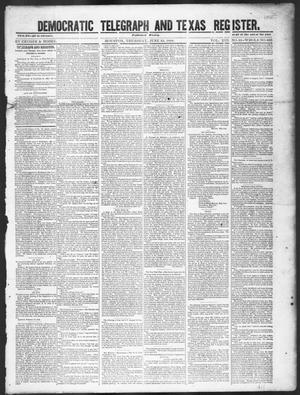 Primary view of object titled 'Democratic Telegraph and Texas Register (Houston, Tex.), Vol. 13, No. 25, Ed. 1, Thursday, June 22, 1848'.