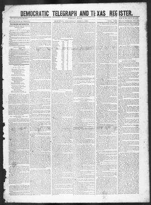 Primary view of object titled 'Democratic Telegraph and Texas Register (Houston, Tex.), Vol. 13, No. 27, Ed. 1, Thursday, July 6, 1848'.