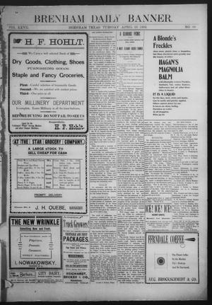 Brenham Daily Banner. (Brenham, Tex.), Vol. 27, No. 39, Ed. 1 Tuesday, April 22, 1902