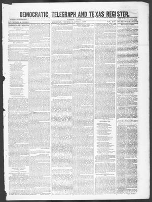Primary view of object titled 'Democratic Telegraph and Texas Register (Houston, Tex.), Vol. 14, No. 24, Ed. 1, Thursday, June 14, 1849'.