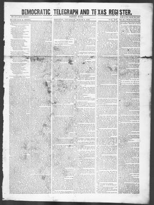 Primary view of object titled 'Democratic Telegraph and Texas Register (Houston, Tex.), Vol. 14, No. 31, Ed. 1, Thursday, August 2, 1849'.