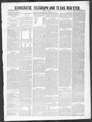 Primary view of object titled 'Democratic Telegraph and Texas Register (Houston, Tex.), Vol. 14, No. 43, Ed. 1, Friday, October 26, 1849'.