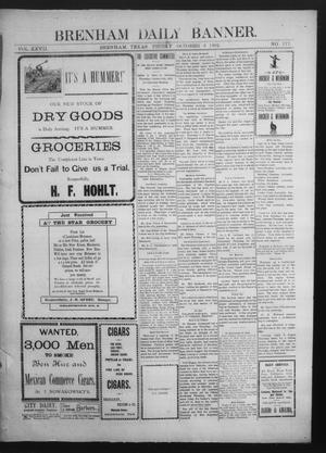 Primary view of object titled 'Brenham Daily Banner. (Brenham, Tex.), Vol. 27, No. 177, Ed. 1 Friday, October 3, 1902'.