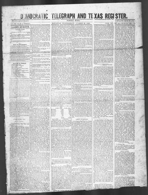Primary view of object titled 'Democratic Telegraph and Texas Register. (Houston, Tex.), Vol. 15, No. 44, Ed. 1, Wednesday, October 30, 1850'.