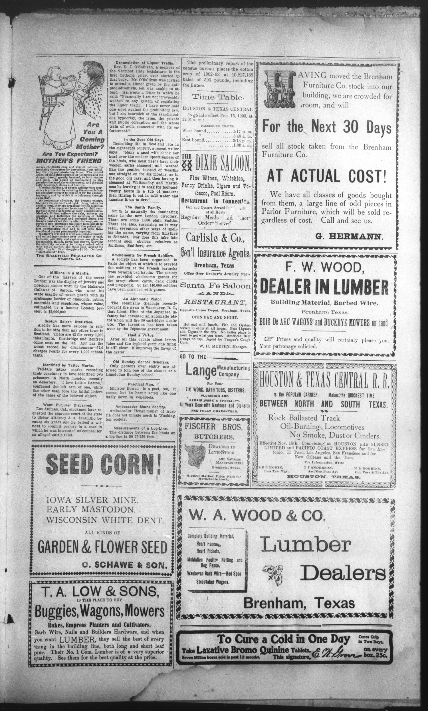Brenham Daily Banner. (Brenham, Tex.), Vol. 28, No. 38, Ed. 1 Friday, April 10, 1903
                                                
                                                    [Sequence #]: 3 of 8
                                                
