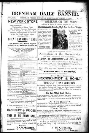 Brenham Daily Banner. (Brenham, Tex.), Vol. 19, No. 214, Ed. 1 Thursday, September 27, 1894
