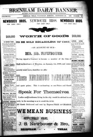 Brenham Daily Banner. (Brenham, Tex.), Vol. 12, No. 225, Ed. 1 Wednesday, September 28, 1887