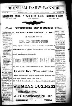 Brenham Daily Banner. (Brenham, Tex.), Vol. 12, No. 227, Ed. 1 Friday, September 30, 1887