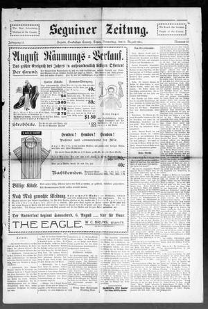 Seguiner Zeitung. (Seguin, Tex.), Vol. 13, No. 52, Ed. 1 Thursday, August 11, 1904