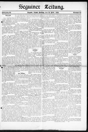 Seguiner Zeitung. (Seguin, Tex.), Vol. 32, No. 25, Ed. 1 Friday, February 23, 1923