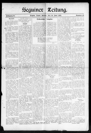 Seguiner Zeitung. (Seguin, Tex.), Vol. 31, No. 42, Ed. 1 Friday, June 16, 1922