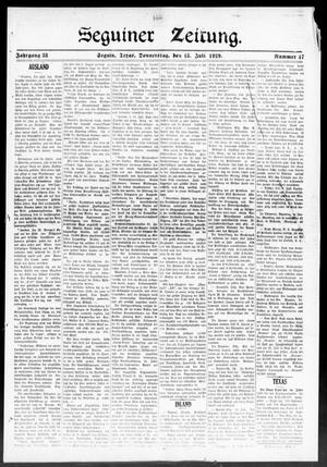 Seguiner Zeitung. (Seguin, Tex.), Vol. 38, No. 47, Ed. 1 Thursday, July 18, 1929