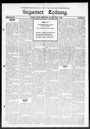 Seguiner Zeitung. (Seguin, Tex.), Vol. 36, No. 1, Ed. 1 Wednesday, August 25, 1926